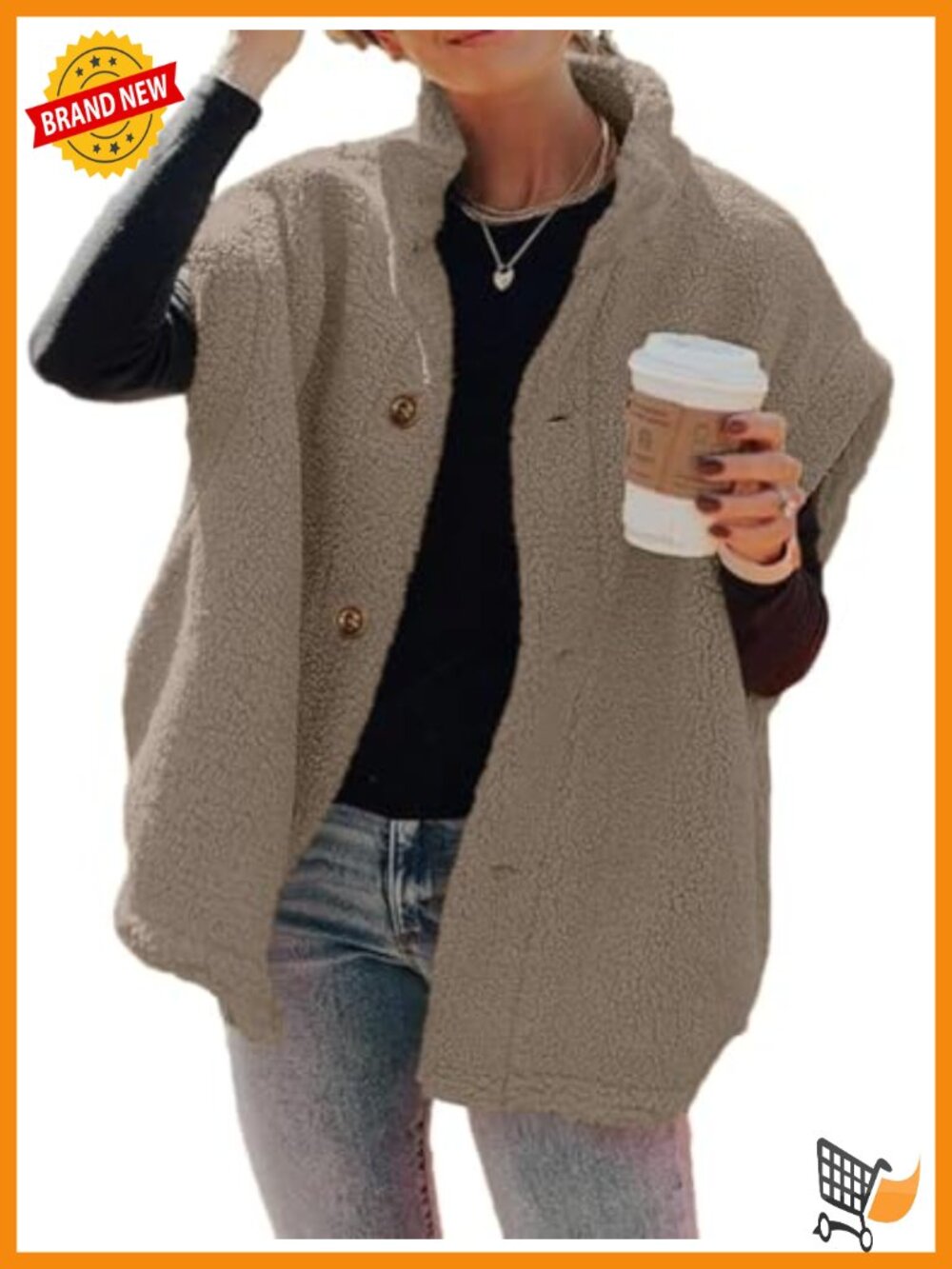 Fuzzy Fleece Sherpa Vest Sleeveless Stand Collar Thigh Length Loose Fit